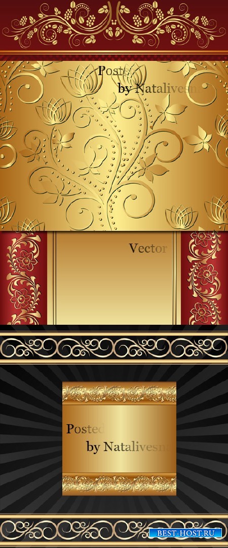 Красно - золотые фоны в Векторе / Vector - Red - gold backgrounds