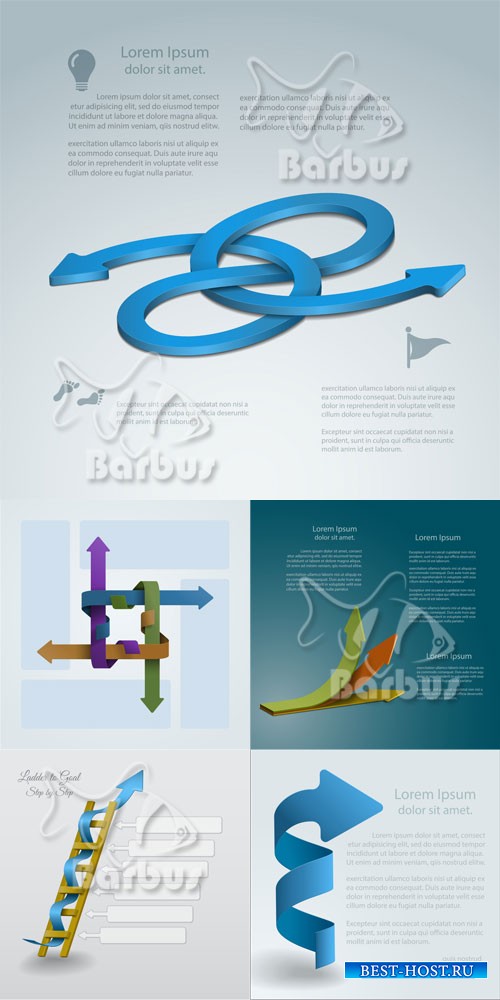 Infographic illustration with stacked arrows / Инфографика с оригинальными стрелками