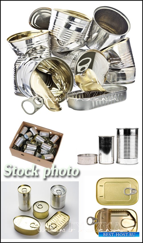 Консервные банки / Tin boxes, tin cans - Raster clipart