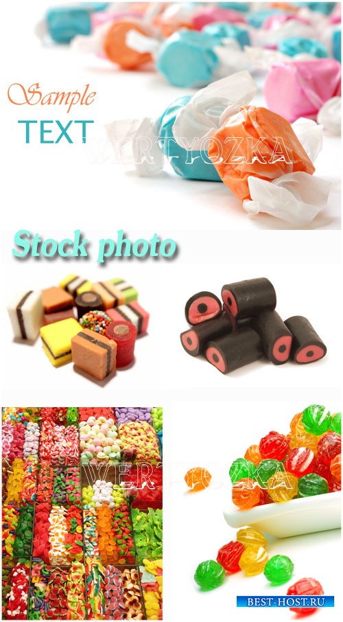 Конфеты, карамель, леденцы / Candy, caramel and sweets - Raster clipart