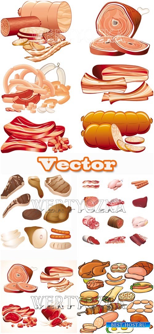 Различные мясные продукты / Meat, meat products, sausage, hot dogs, kebabs  ...