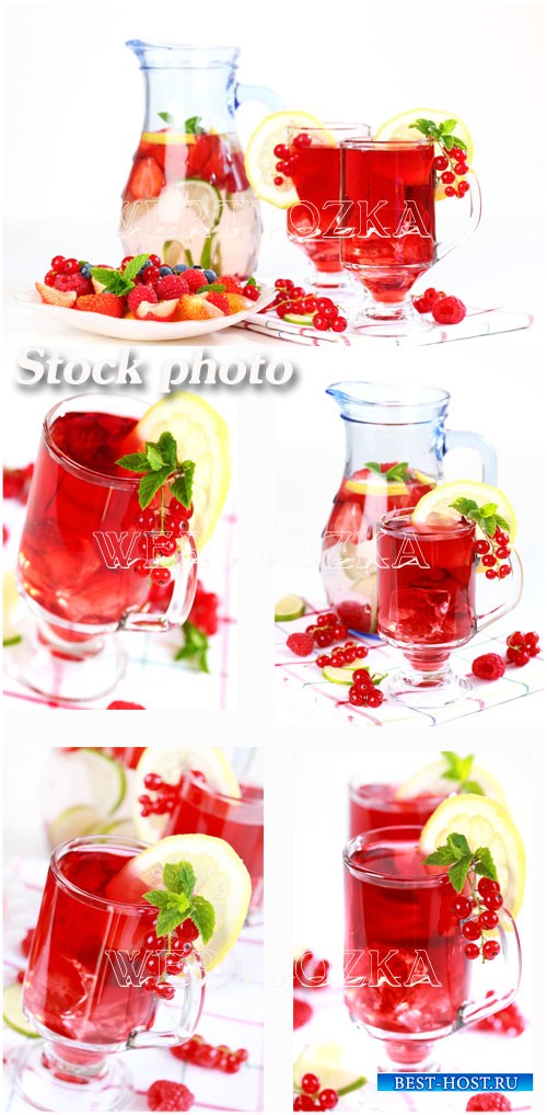Фруктовые напитки / Fruit drinks - Raster clipart
