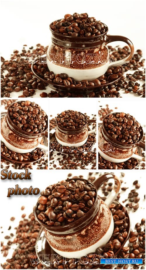Кофе, кофейные зерна / Coffee, coffee beans - Raster clipart