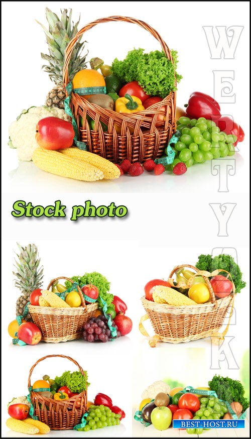 Овощи и фрукты  , корзина с овощами / Vegetables and fruit, a basket of veg ...