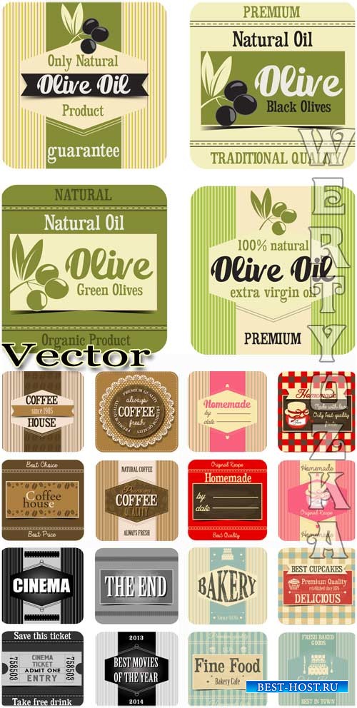 Продуктовые этикетки - векторный клипарт / Food labels - vector clipart
