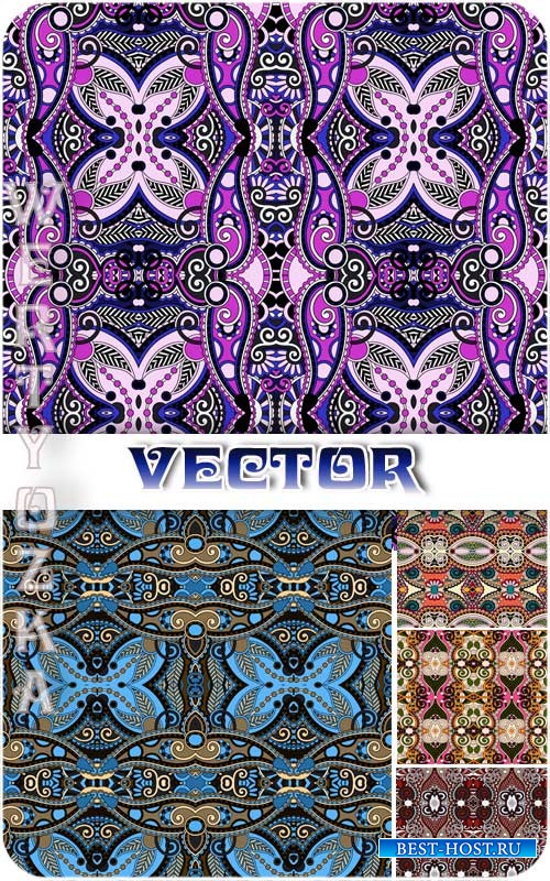 Векторные фоны с красочными узорами и орнаментами / Vector background