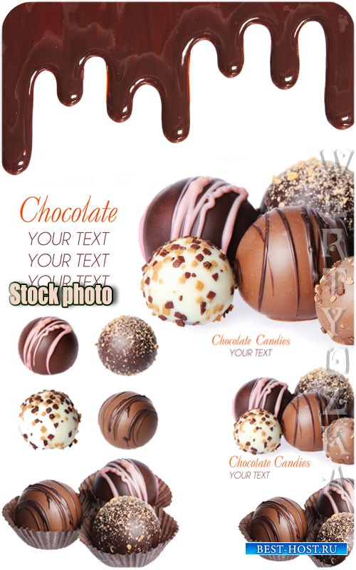 Шоколад, шоколадные конфеты / Chocolate, chocolate candy - Raster clipart