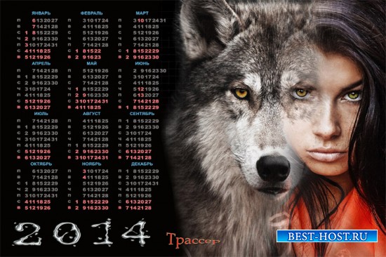 Календарь на 2014 год - Одинокая волчица