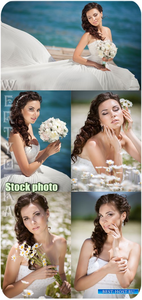 Невеста с цветами - растровый клипарт