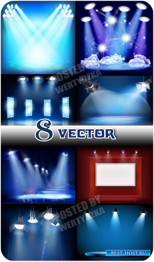 Освещение, прожектора / Lighting, spotlights - vector