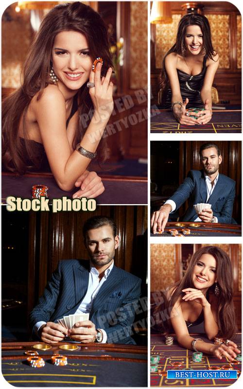 Казино, мужчина и женщина, азартные игры / Casino, a man and a woman, gambling - stock photos