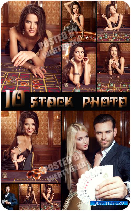 Казино, мужчина и женщина в казино / Casino, man and a woman in a casino - stock photos