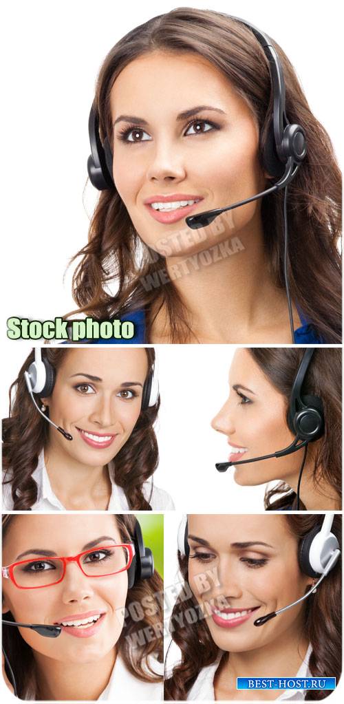 Симпатичные девушки-операторы / Cute girl operators - stock photos