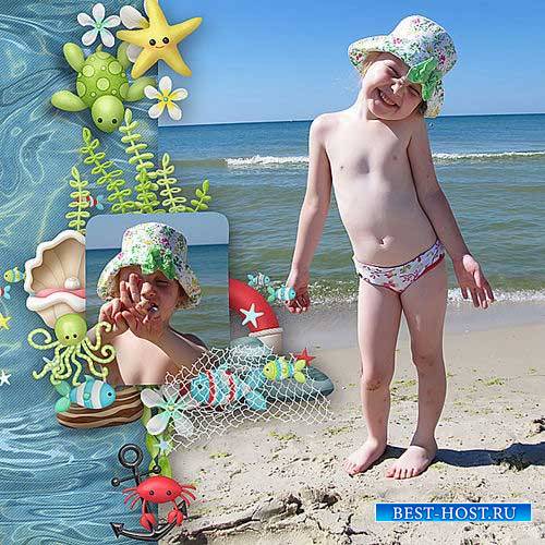 Очаровательный детский скрап-комплект - Морское сафари