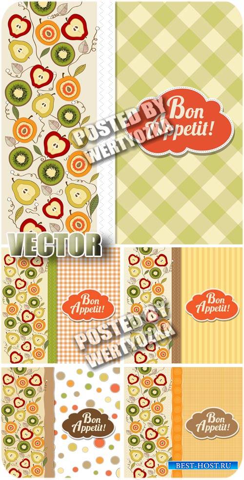 Обложки для меню  с фруктами / Cover for menu with fruits - vector stock