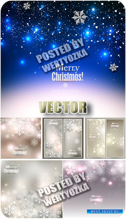 Новогодние фоны с звездами и снежинками / Christmas background with stars - ...