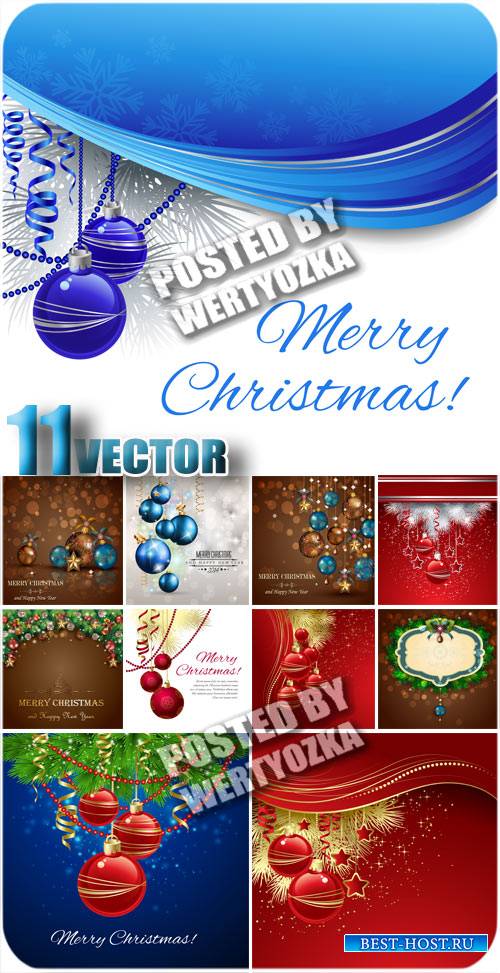 Красивые рождественские фоны / Beautiful christmas background - stock vector