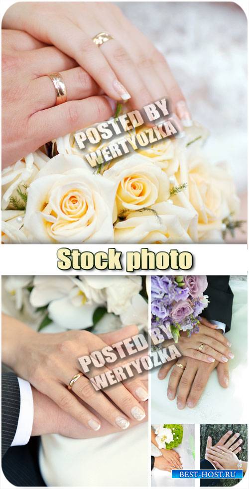 Свадьба, руки жениха и невесты / Wedding, bride and groom hands - stock photos
