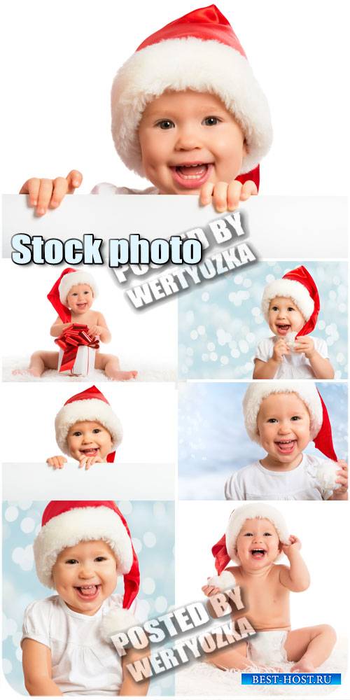 Малыш в шапке санты / Kid in Santa hats - stock photos