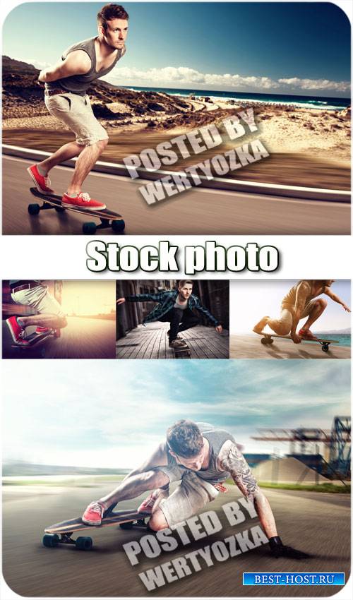 Скейтбординг, экстремальный вид спорта / Skateboarding, extreme sport - stock photos