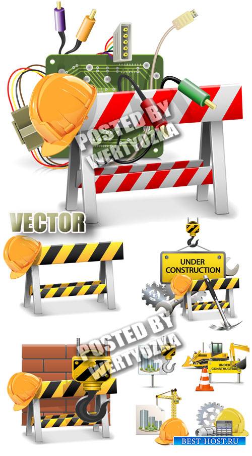 Строительные работы / Construction - stock vector