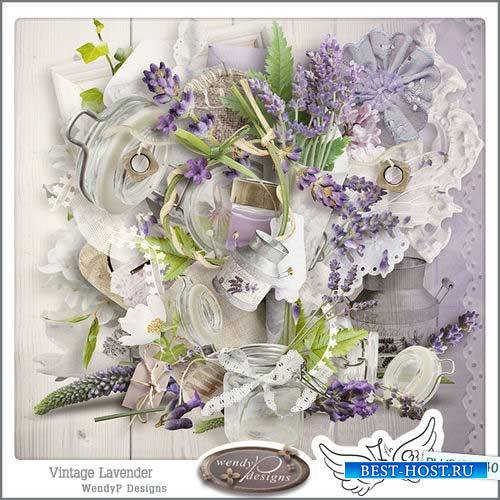 Прекрасный цветочный скрап-комплект - Лаванда