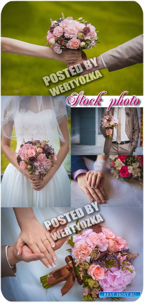 Свадебные коллажи, жених и невеста / Wedding collages, bride and groom - stock photos