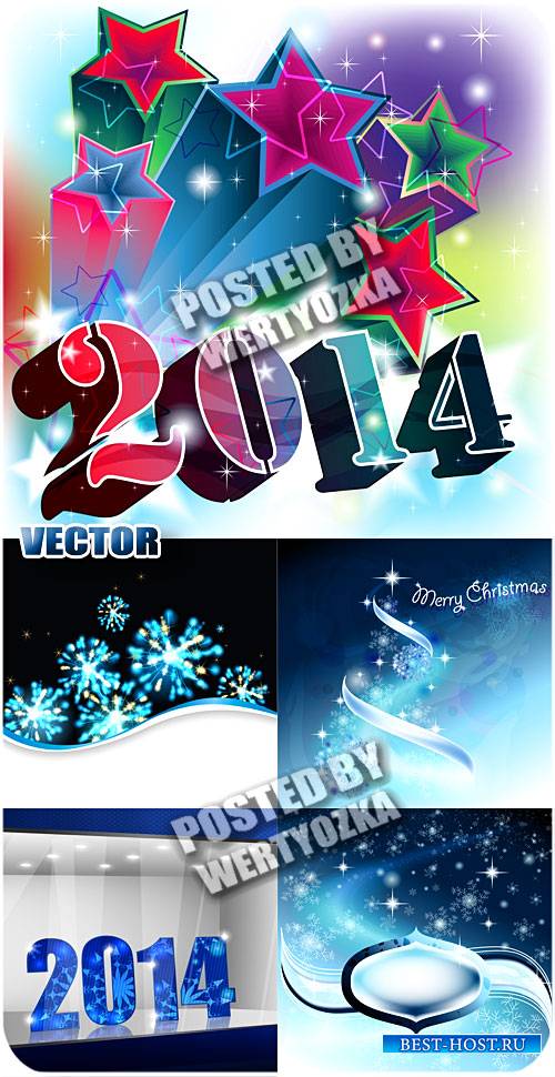 Новогодние фоны 2014 / 2014 New year backgrounds - stock vector