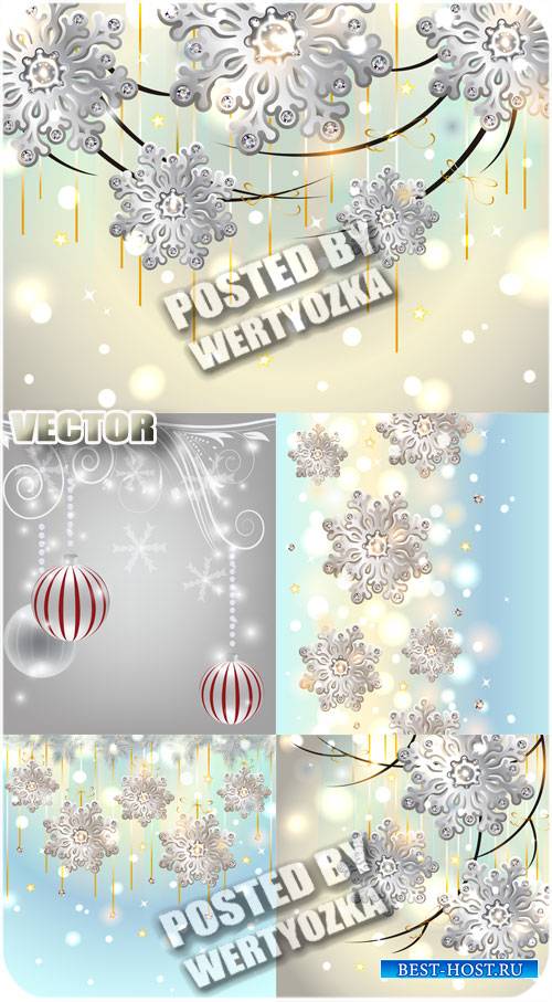 Снежинки на сияющих фонах / Snowflakes on shining backgrounds - stock vecto ...
