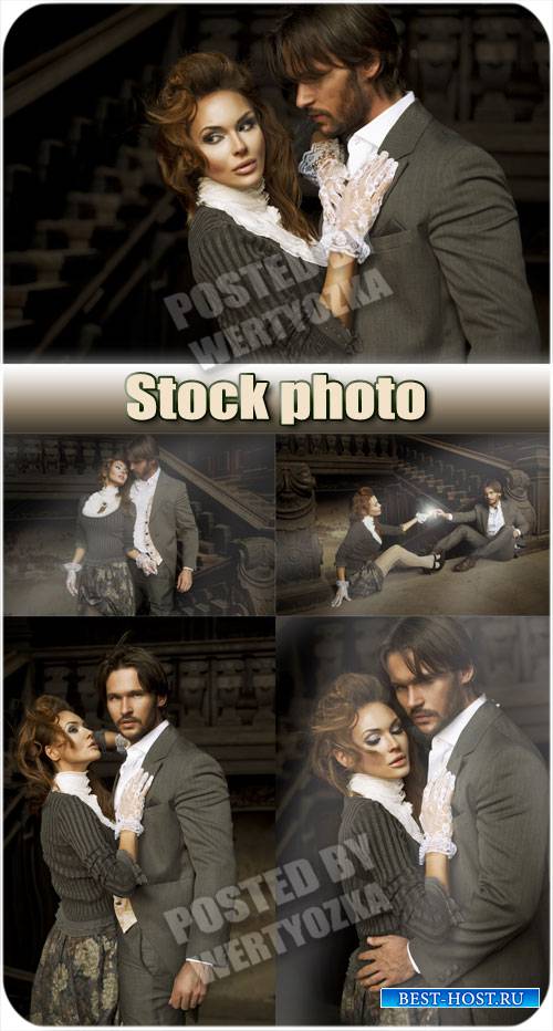 Стильная пара влюбленных / Stylish pair of lovers - stock photos
