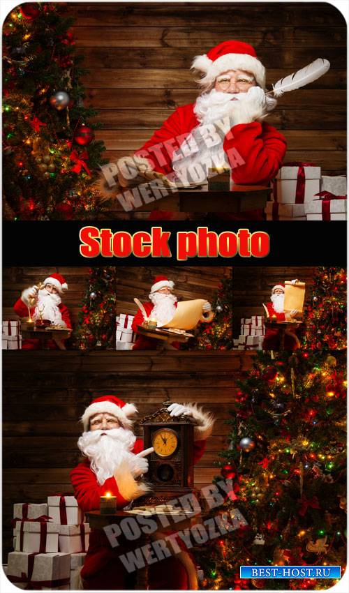 Санта клаус и новогодняя елка / Santa claus and christmas tree - stock phot ...