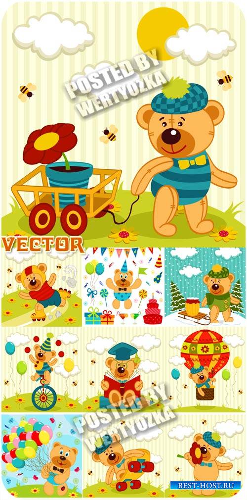 Забавный медвежонок / Funny Bear - Children vector