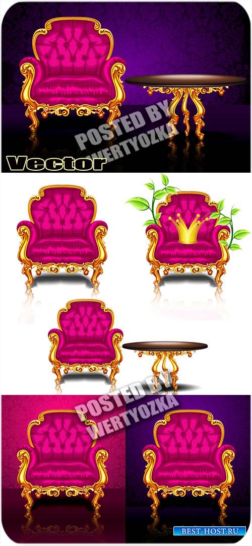 Роскошное кресло / Luxurious arm chair - Stock vector