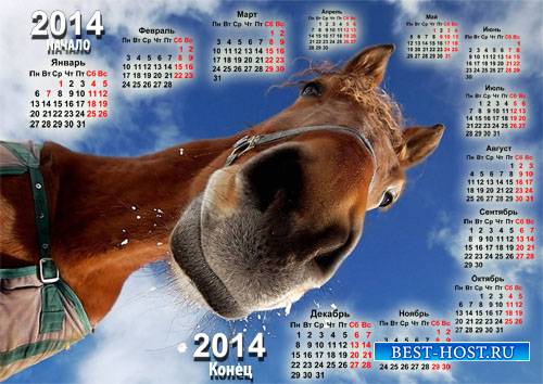 Календарь 2014 - С радостной лошадкой