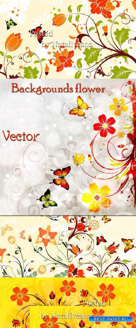 Цветочные фоны в Векторе с цветами