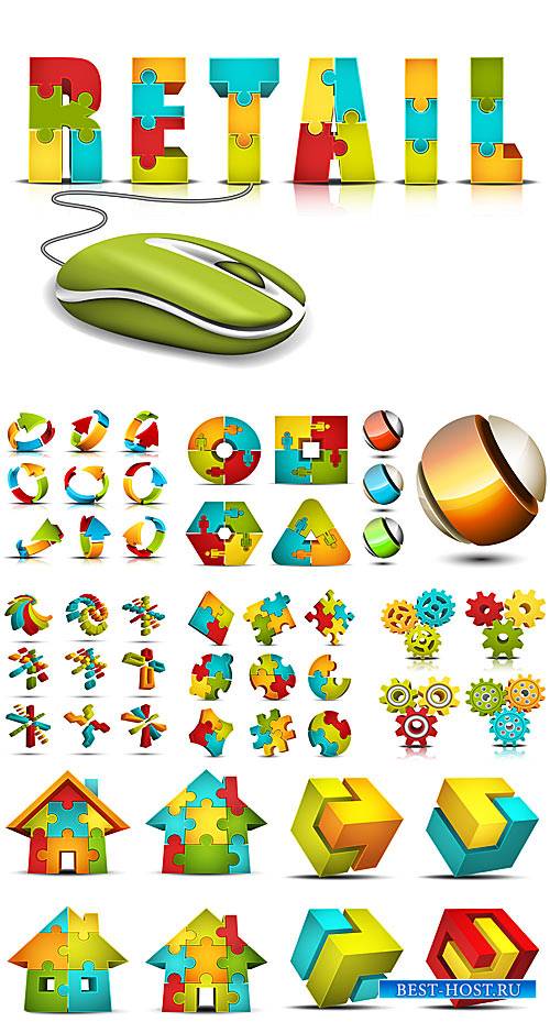 Логотипы, цветные векторные элементы