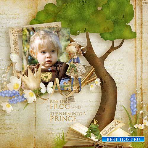 Сказочный детский скрап-комплект - Принцесса и лягушка
