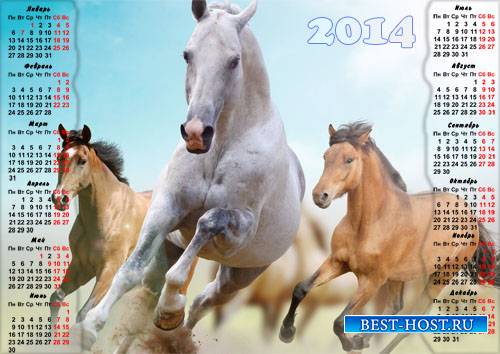 Настенный календарь - Вольные кони