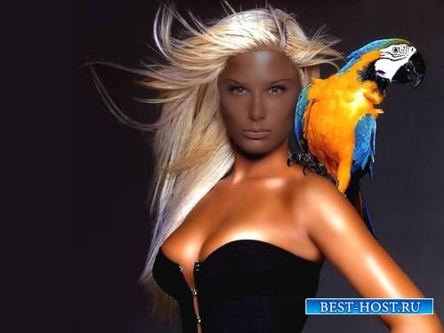 Шаблон для Photoshop - Фотосессия с большим попугаем