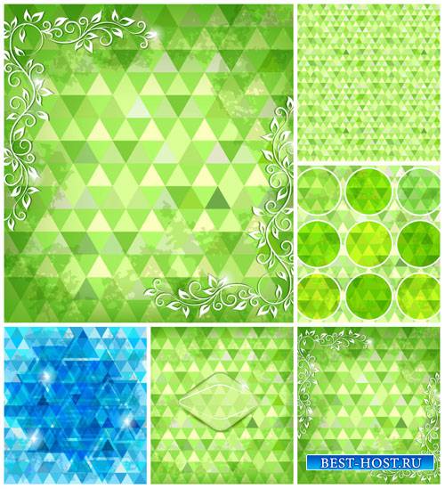Зеленые векторные фоны, абстракция