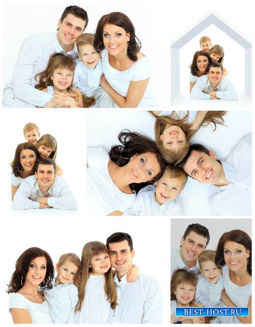 Счастливая семья, родители и дети / Happy family, parents and children - St ...