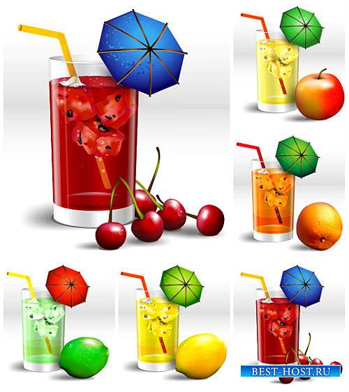 Фруктовые напитки в векторе / Fruit drinks vector