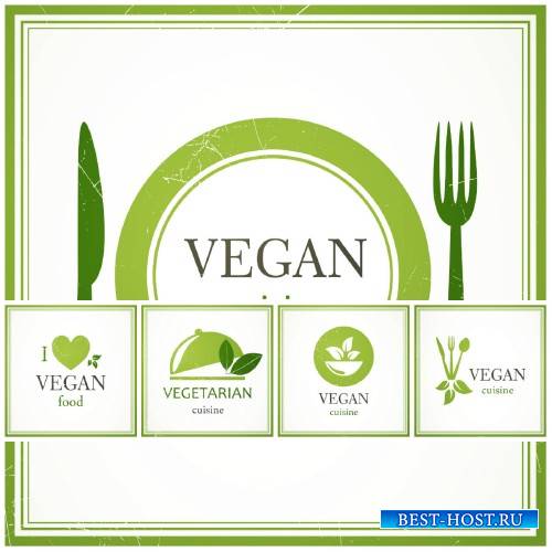 Вегетарианское меню, векторные фоны / Vegetarian menu, vector backgrounds