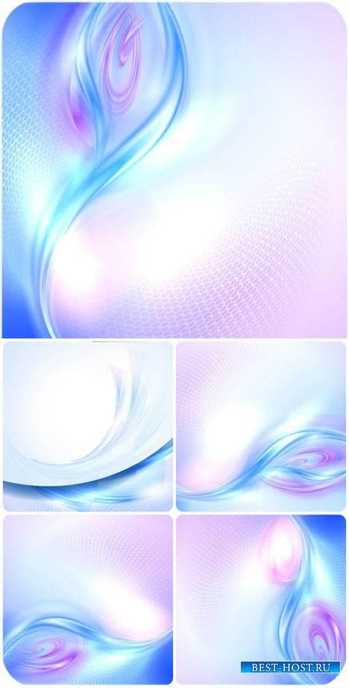 Векторные фоны с синими и сиреневыми линиями / Vector background with blue  ...