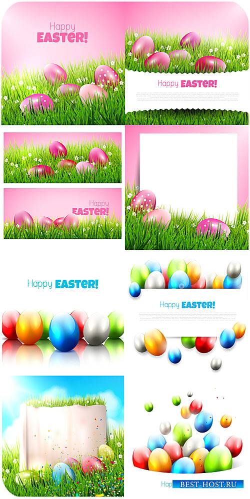 С праздником пасхи, векторные пасхальные яйца / Happy Easter , Easter eggs vector