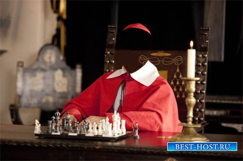 Мужской шаблон - Кардинал за шахматной доской