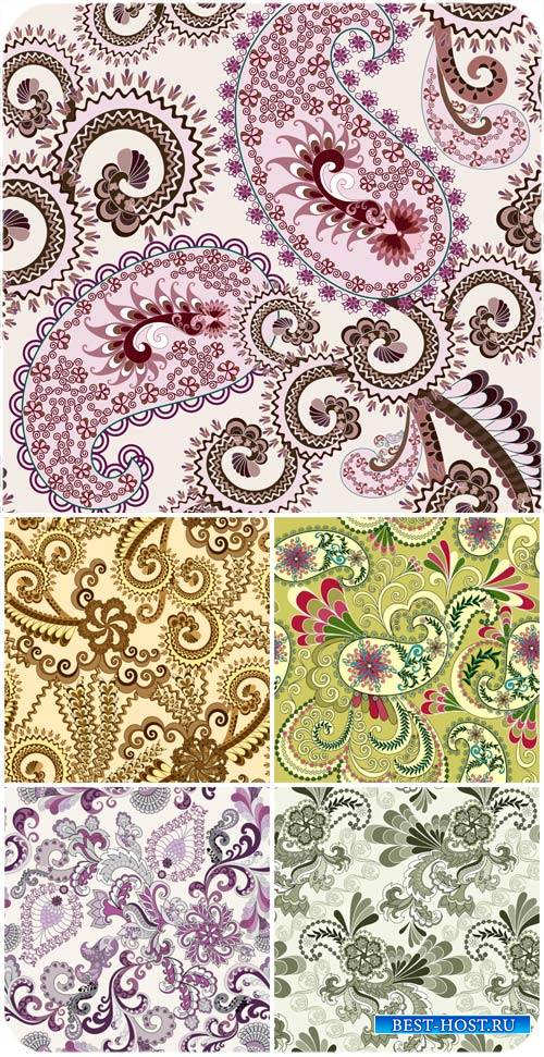 Векторные фоны с узорами, цветочные узоры / Vector backgrounds with patterns , floral patterns
