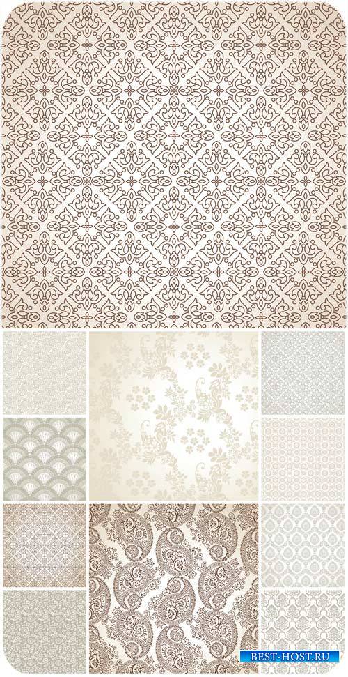 Фоны с узорами, цветочные фоны в векторе / Backgrounds with patterns, floral backgrounds vector