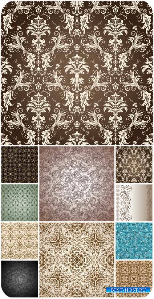 Фоны с узорами, вектор / Backgrounds with patterns, vector