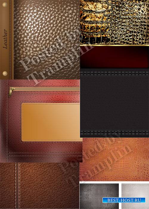 Кожаные фоны в векторе - Leather backgrounds in a vector